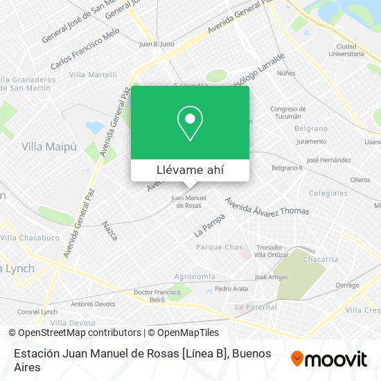 Mapa de Estación Juan Manuel de Rosas [Línea B]