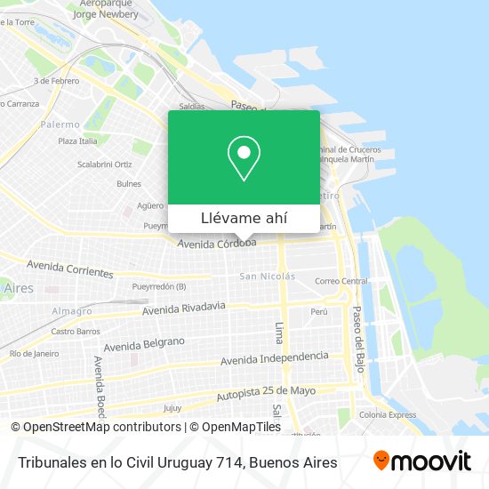 Mapa de Tribunales en lo Civil Uruguay 714