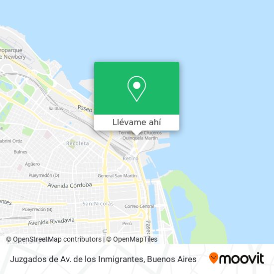 Mapa de Juzgados de Av. de los Inmigrantes