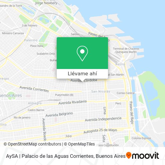 Mapa de AySA | Palacio de las Aguas Corrientes