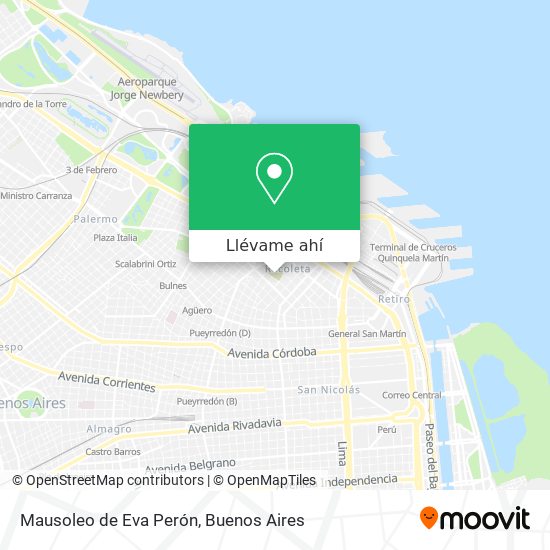 Mapa de Mausoleo de Eva Perón