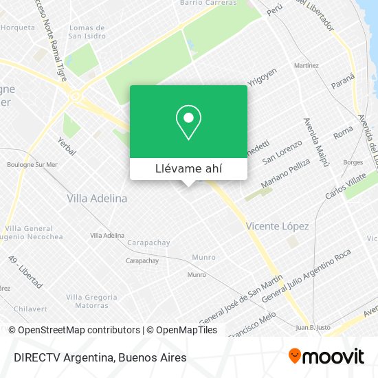 Mapa de DIRECTV Argentina