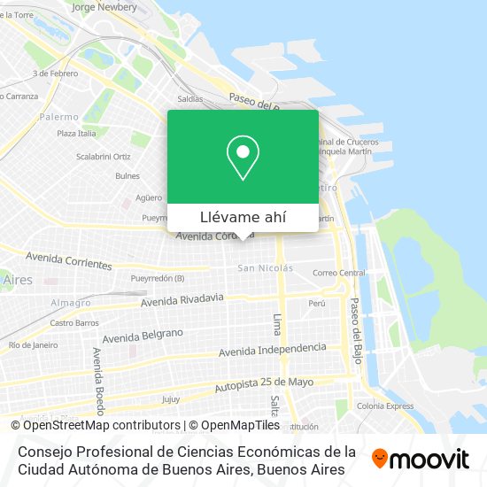 Mapa de Consejo Profesional de Ciencias Económicas de la Ciudad Autónoma de Buenos Aires