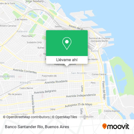 Mapa de Banco Santander Río