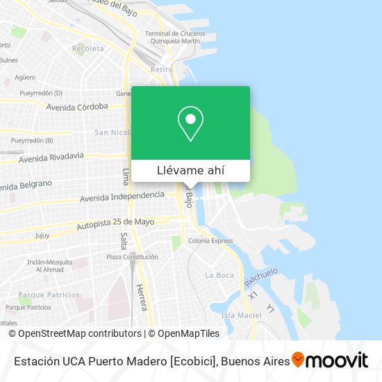 Mapa de Estación UCA Puerto Madero [Ecobici]