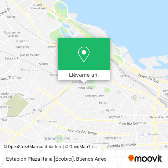 Mapa de Estación Plaza Italia [Ecobici]