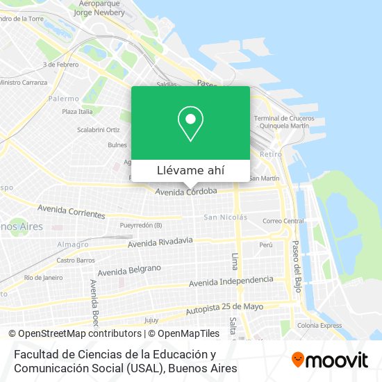 Mapa de Facultad de Ciencias de la Educación y Comunicación Social (USAL)