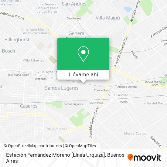 Mapa de Estación Fernández Moreno [Línea Urquiza]