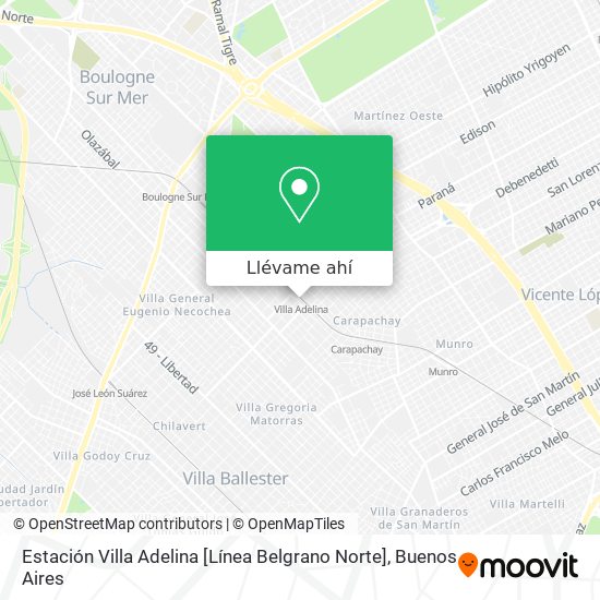 Mapa de Estación Villa Adelina [Línea Belgrano Norte]