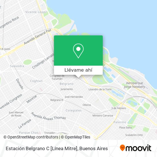 Mapa de Estación Belgrano C [Línea Mitre]