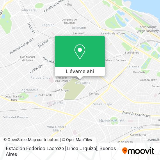 Mapa de Estación Federico Lacroze [Línea Urquiza]
