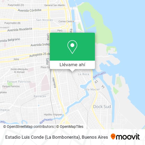 Mapa de Estadio Luis Conde (La Bombonerita)