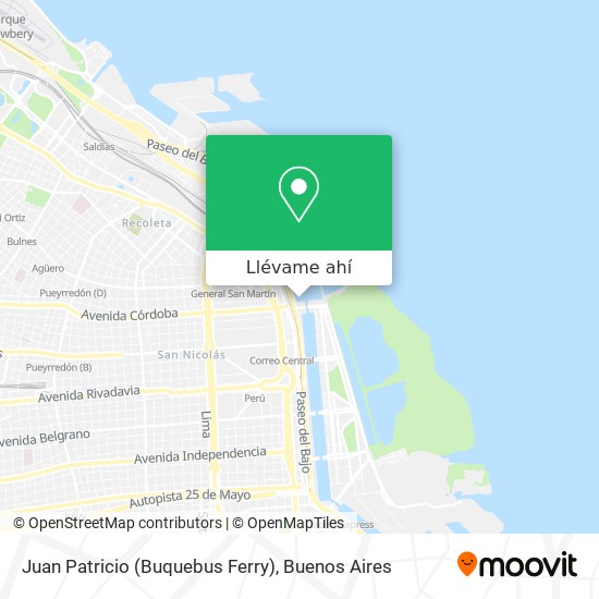 Mapa de Juan Patricio (Buquebus Ferry)