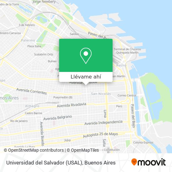 Mapa de Universidad del Salvador (USAL)
