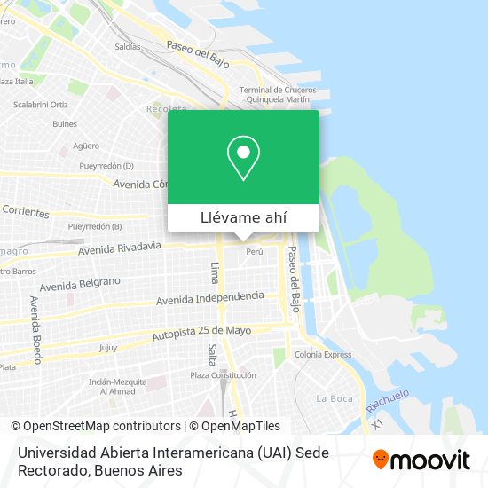 Mapa de Universidad Abierta Interamericana (UAI) Sede Rectorado