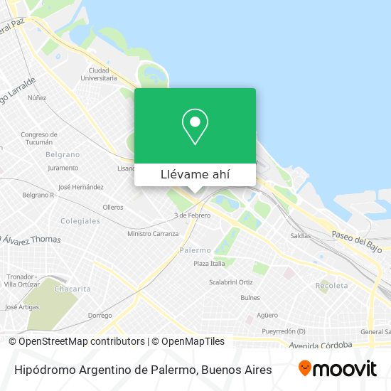 Mapa de Hipódromo Argentino de Palermo