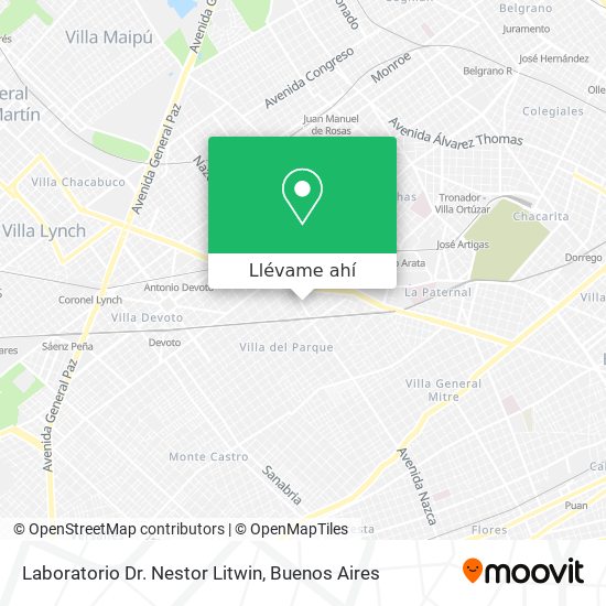 Mapa de Laboratorio Dr. Nestor Litwin