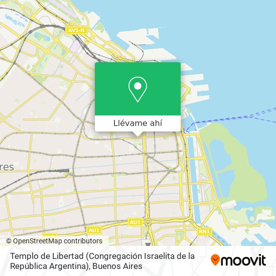 Mapa de Templo de Libertad (Congregación Israelita de la República Argentina)