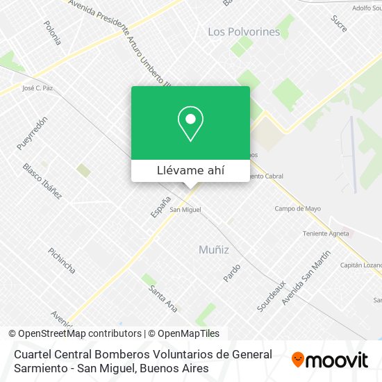 Mapa de Cuartel Central Bomberos Voluntarios de General Sarmiento - San Miguel