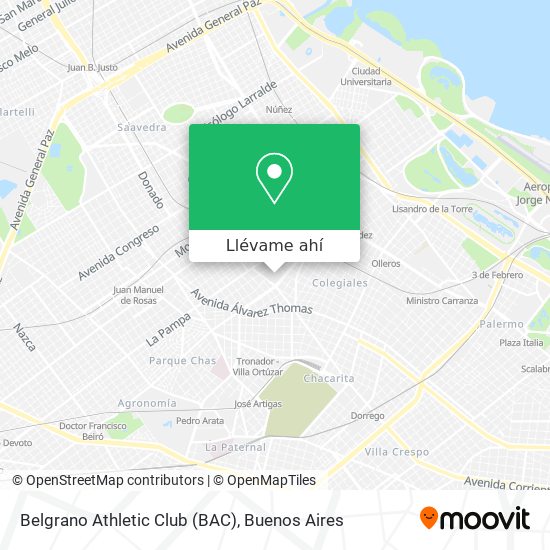 Mapa de Belgrano Athletic Club (BAC)