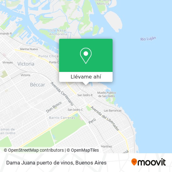 Mapa de Dama Juana puerto de vinos