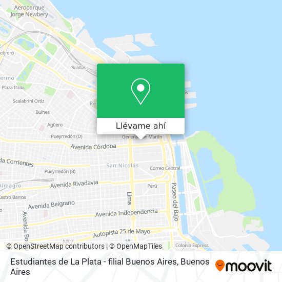 Mapa de Estudiantes de La Plata - filial Buenos Aires