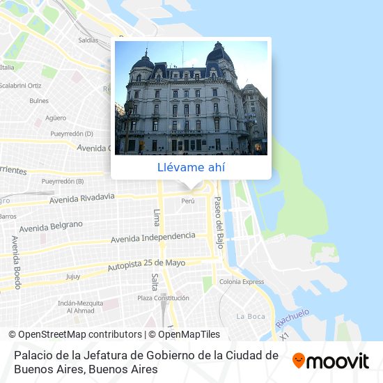 Mapa de Palacio de la Jefatura de Gobierno de la Ciudad de Buenos Aires