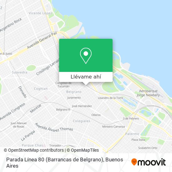 Mapa de Parada Línea 80 (Barrancas de Belgrano)