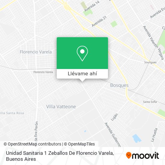 Mapa de Unidad Sanitaria 1 Zeballos De Florencio Varela