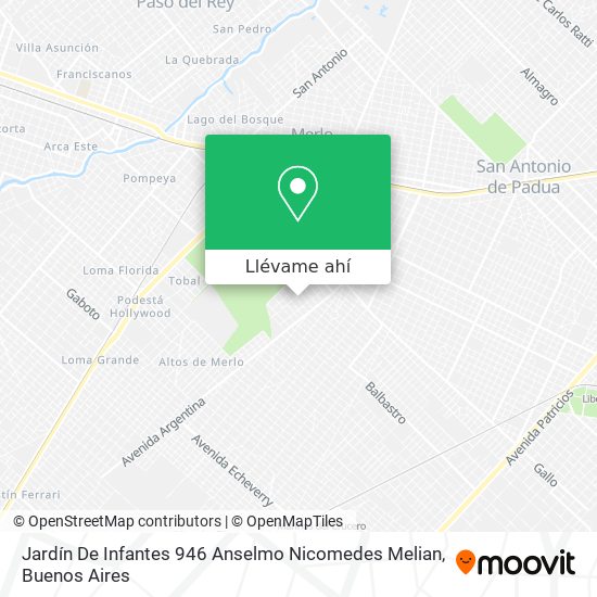 Mapa de Jardín De Infantes 946 Anselmo Nicomedes Melian