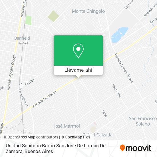 Mapa de Unidad Sanitaria Barrio San Jose De Lomas De Zamora