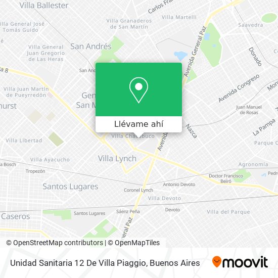 Mapa de Unidad Sanitaria 12 De Villa Piaggio