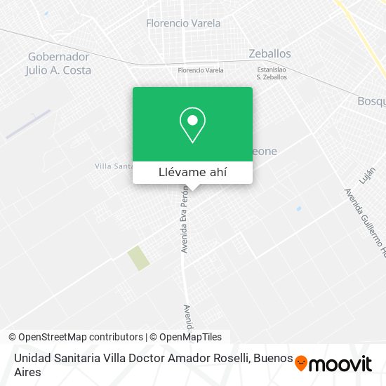Mapa de Unidad Sanitaria Villa Doctor Amador Roselli