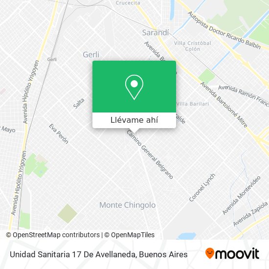 Mapa de Unidad Sanitaria 17 De Avellaneda