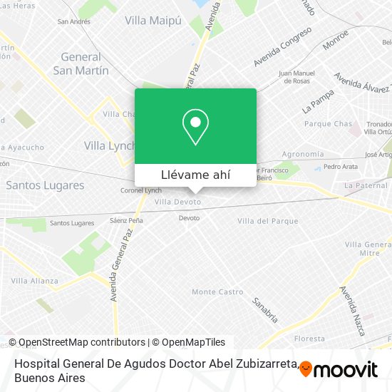 Mapa de Hospital General De Agudos Doctor Abel Zubizarreta