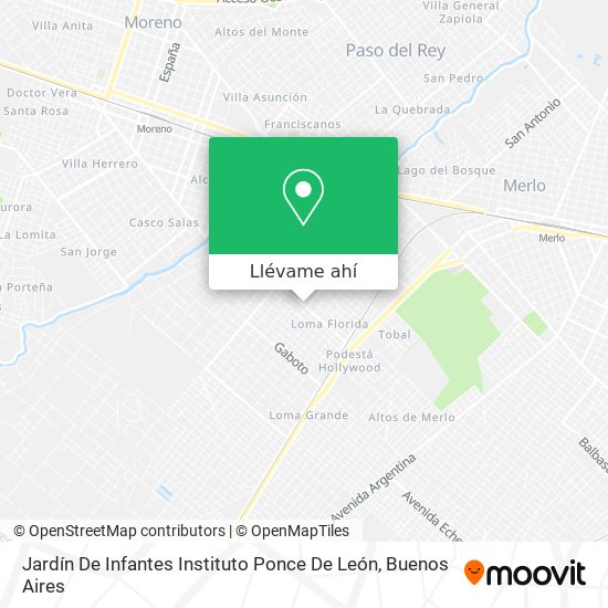 Mapa de Jardín De Infantes Instituto Ponce De León