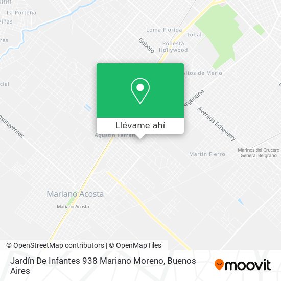 Mapa de Jardín De Infantes 938 Mariano Moreno