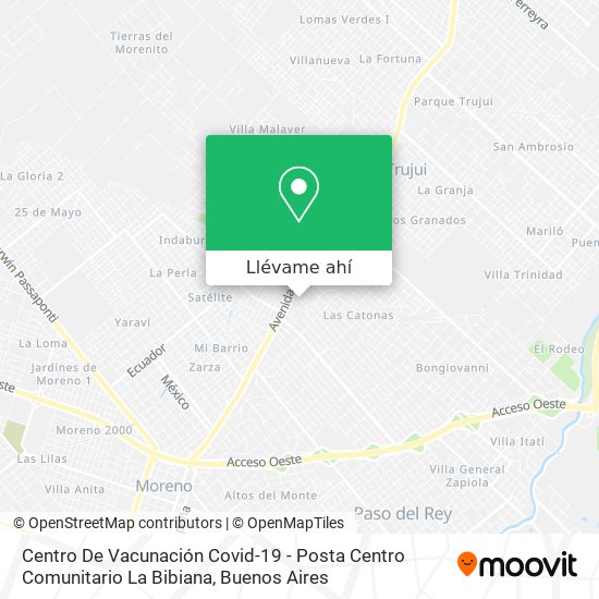 Mapa de Centro De Vacunación Covid-19 - Posta Centro Comunitario La Bibiana