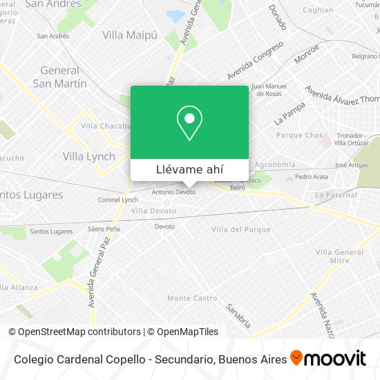Mapa de Colegio Cardenal Copello - Secundario