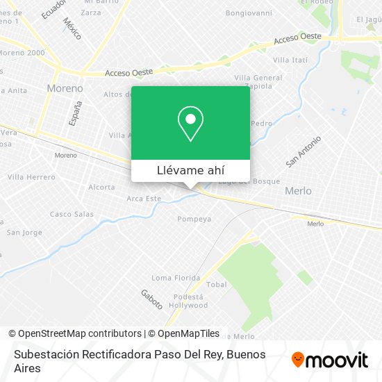 Mapa de Subestación Rectificadora Paso Del Rey