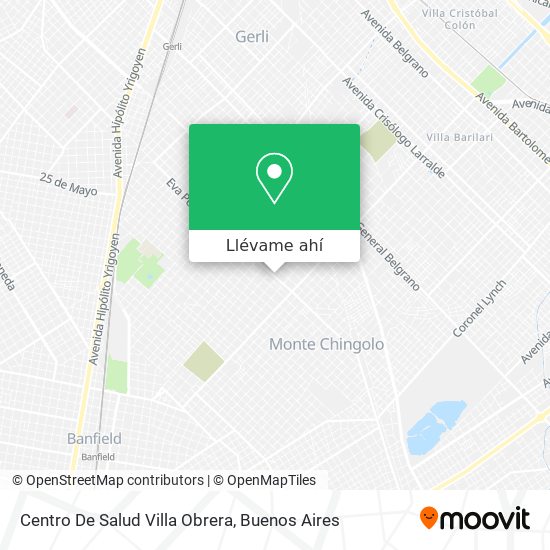 Mapa de Centro De Salud Villa Obrera