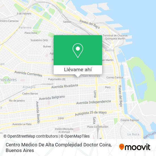 Mapa de Centro Médico De Alta Complejidad Doctor Coira