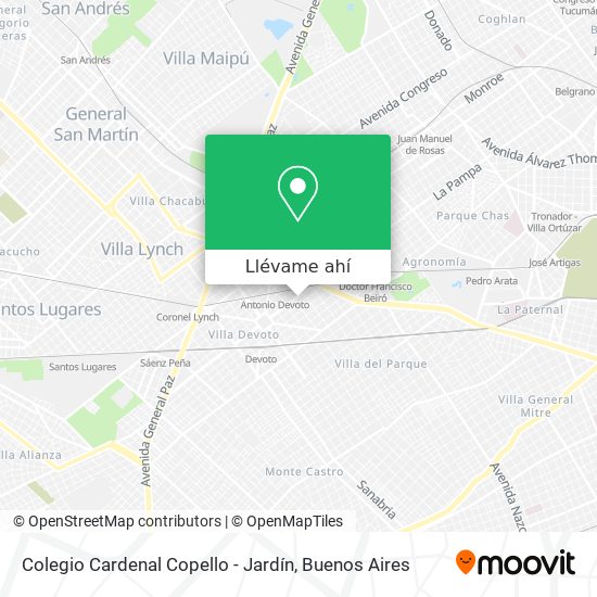 Mapa de Colegio Cardenal Copello - Jardín
