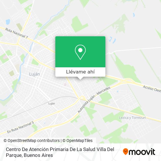 Mapa de Centro De Atención Primaria De La Salud Villa Del Parque