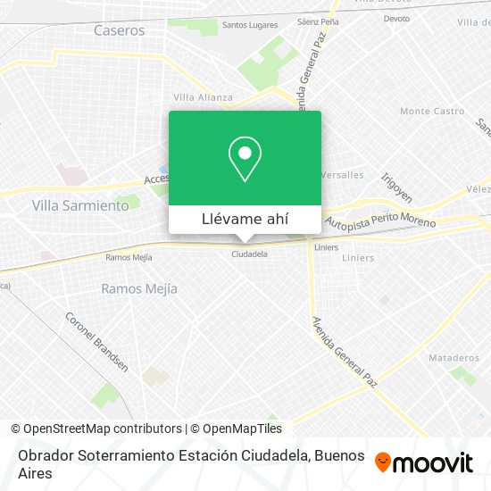 Mapa de Obrador Soterramiento Estación Ciudadela