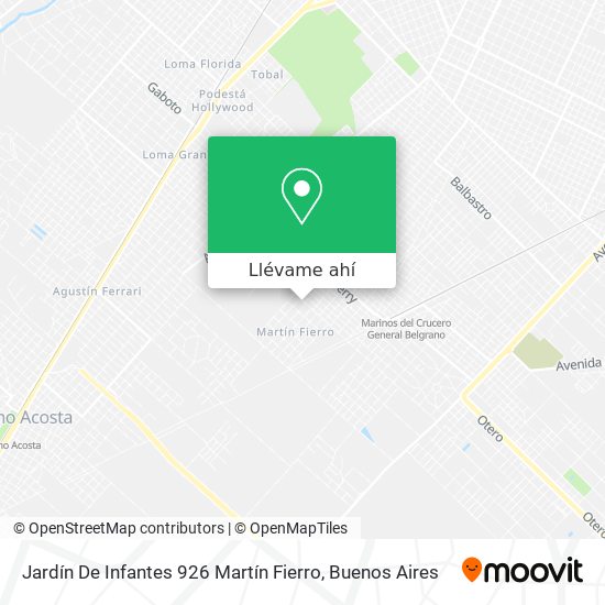 Mapa de Jardín De Infantes 926 Martín Fierro
