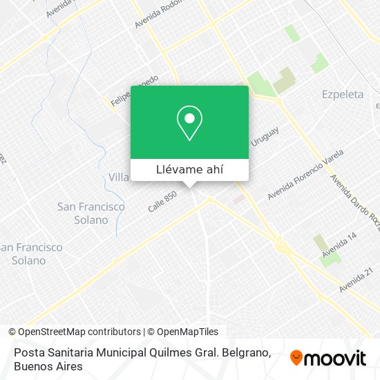 Mapa de Posta Sanitaria Municipal Quilmes Gral. Belgrano