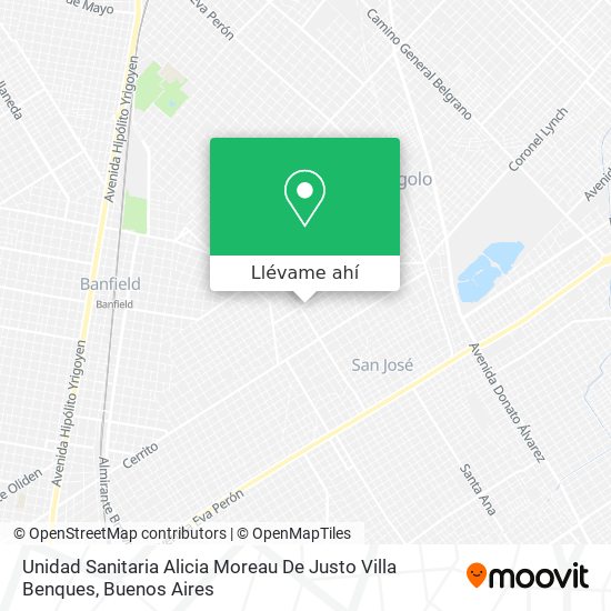 Mapa de Unidad Sanitaria Alicia Moreau De Justo Villa Benques