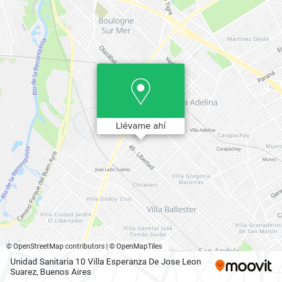 Mapa de Unidad Sanitaria 10 Villa Esperanza De Jose Leon Suarez