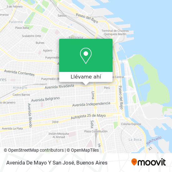 Mapa de Avenida De Mayo Y San José